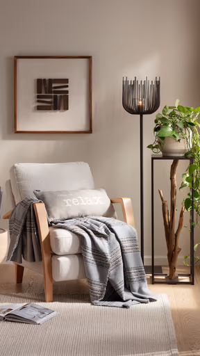 Windlicht - Eisen/Glas, H ca. 150 cm, Schwarzbraun/Klar