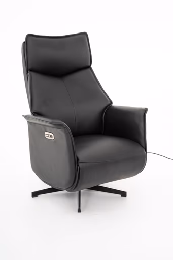 Sessel - Relaxfunktion motorisch, Leder, Schwarz