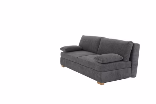 Sofa JELKO - 2-Sitzer inkl. Schlaffunktion mit Bettkasten, Stoff, Dunkelgrau