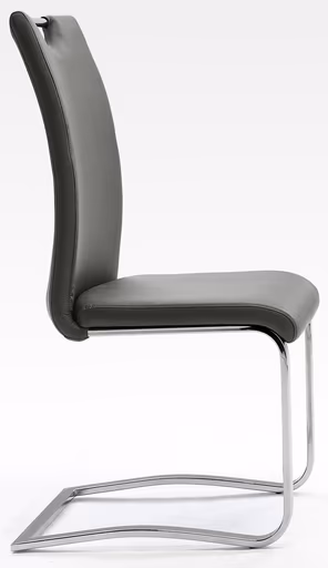 Freischwinger - Kunstleder, Grau, Chrom