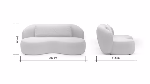 Chaiselongue Karasu - Stoff, Creme