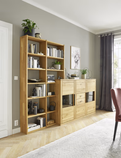 Wohnwand Faro 6.0 - Wildeiche massiv, geölt