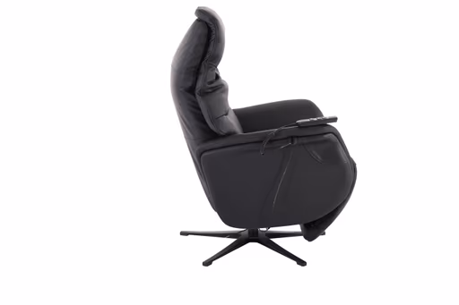 TV-Sessel MAREK - drehbar, Relaxfunktion, Kopfteilverstellung, Leder, Schwarz