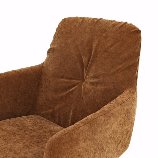 Armlehnstuhl Pelle - Stoff, Kupfer, Schwarzgrau