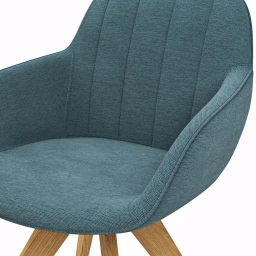 Polsterstuhl Dinner - Stoff, Hellblau