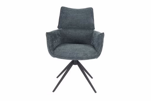 Armlehnstuhl MARGIT - drehbar, Stoff, Graublau