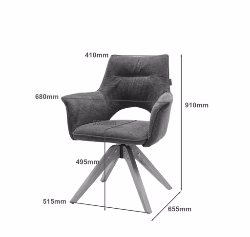 Armlehnstuhl MARYLA - drehbar, Stoff, Cappuccino