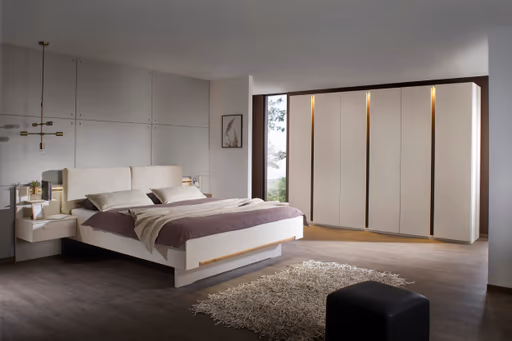 Schlafzimmer - inkl. Beleuchtung, Abs. Atlantic Oak, Champagner