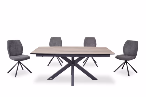 Stuhl MANOA - drehbar, Stoff, Dunkelgrau