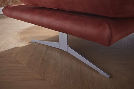 Sofa Lucero - 2,5-Sitzer inkl. Rückenlehne/Armlehne/Sitztiefe verstellbar und drehbares Sitzelement, Leder, Weinrot