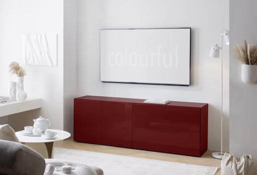 Lowboard - B ca. 181 cm, Bordeauxrot