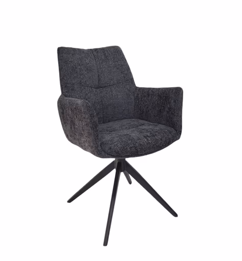 Armlehnstuhl MILENA - drehbar, Stoff, Anthrazit
