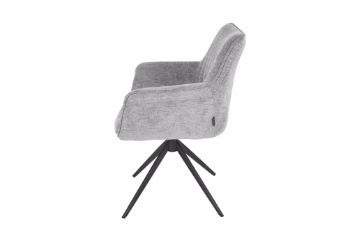 Armlehnstuhl MAIKE - drehbar, Stoff, Hellgrau