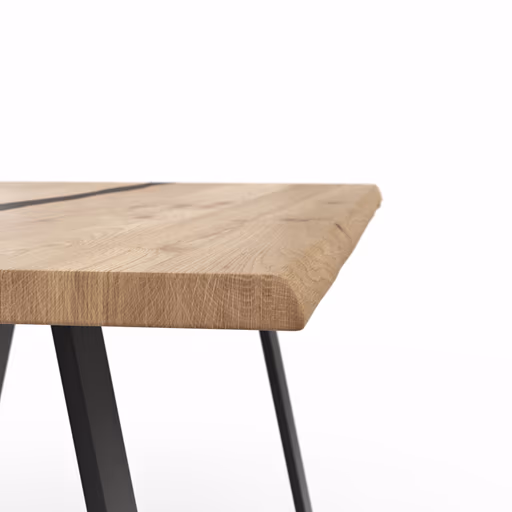 Esstisch Kima - LB ca. 180x100 cm, Wildeiche massiv mit Epoxid-Harz