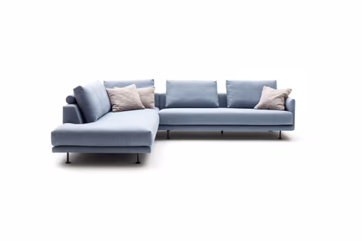 Ecksofa Cuneo - Ecke links mit 2,5-Sitzer, Stoff, Hellblau