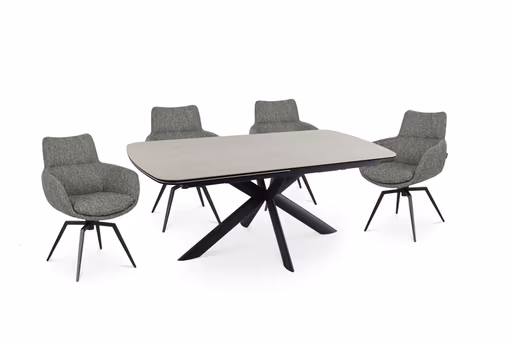 Armlehnstuhl MAXINE - drehbar, Stoff, Grau