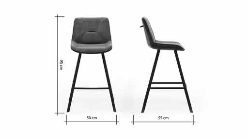 Tresenstuhl Wesley - Stoff, Cognac