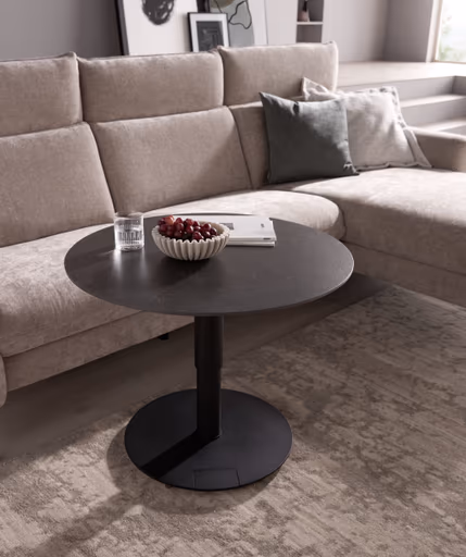 Couchtisch Camas - LBH ca. 75x75x42 cm, Keramik, Schwarz