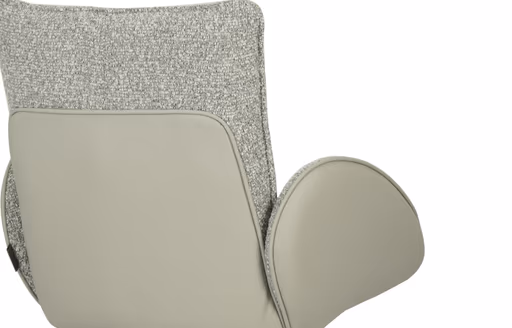 Armlehnstuhl MAURA - drehbar, Stoff, Silberfarben, Latte Macchiato