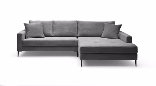 Ecksofa- 3-Sitzer, Ecke rechts, Stoff, Graphit