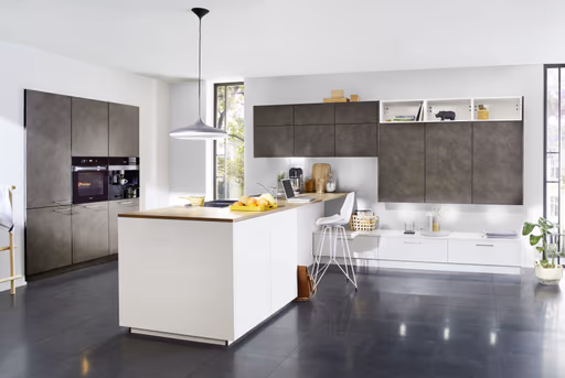 Inselküche 41.130 5 421, Zement anthrazit Nachbildung