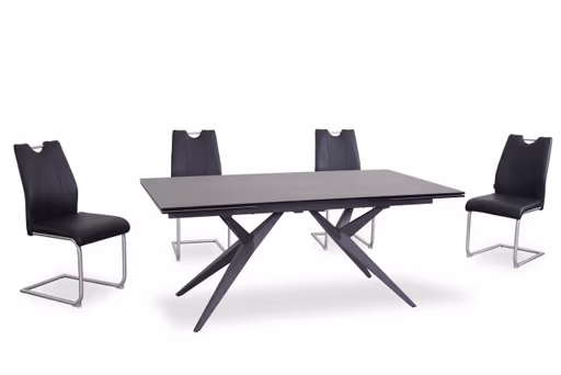 Freischwinger MERVE - Leder, Schwarz