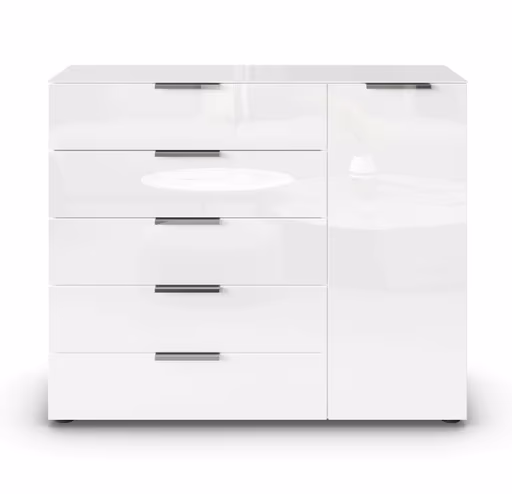 Kommode RIPP- Weiß, Glas, Weiß