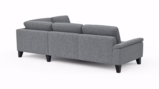 Ecksofa Oviedo - 2,5-Sitzer mit Ecke rechts, Stoff, Grau