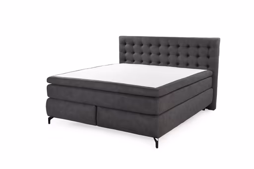 Boxspringbett- Liegefläche ca. 180x200 cm, Stoff, Grau