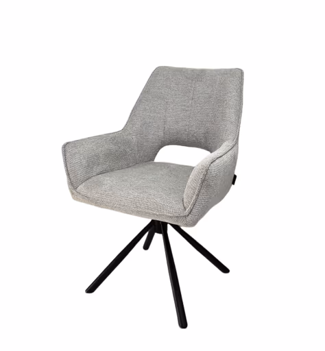 Armlehnstuhl MARESA - drehbar, Stoff, Silberfarben