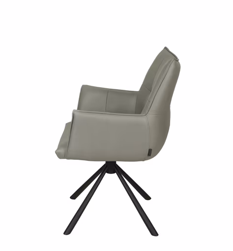 Armlehnstuhl MAKANA - drehbar, Stoff, Hellgrau