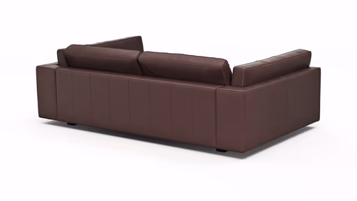 Sofa Aprino 3 - 3,5-Sitzer XXL, Dickleder, Dunkelbraun, Armlehne Kissen