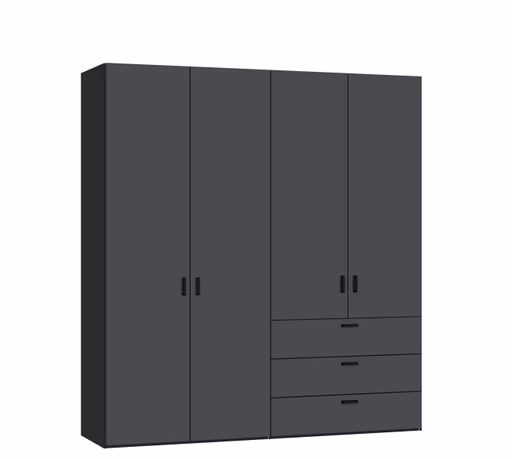 Drehtürenschrank JOIN IT- B ca. 202 cm, Schwarz, Anthrazit