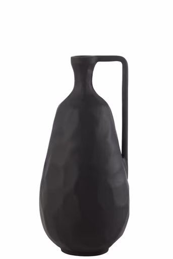 Deko-Vase - Aluminium, HBT ca. 35x16,5x16 cm, Schwarz
