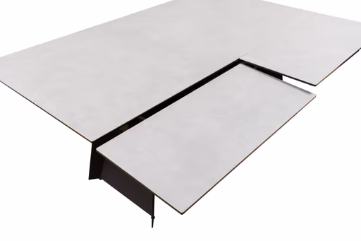 Esstisch - ausziehbar, LB ca. 200 (245, 290)x100 cm, Keramik, Hellgrau