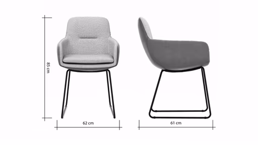 Armlehnstuhl Macano - Stoff & Leder, Beige, Cognac