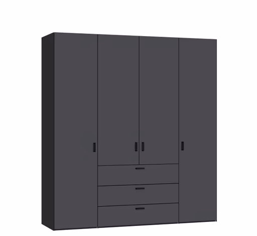 Drehtürenschrank JOIN IT- B ca. 202 cm, Schwarz, Anthrazit