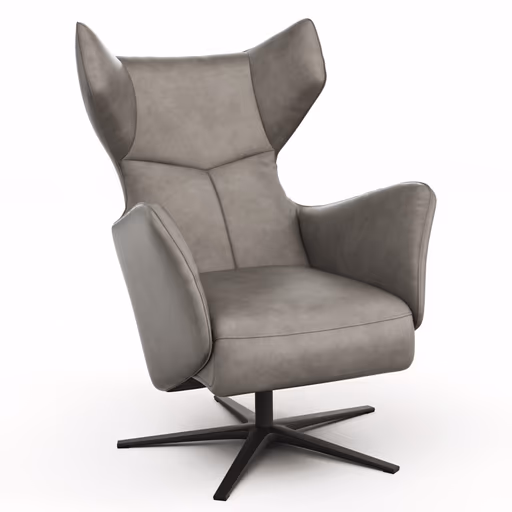 Sessel Noto Relax II - Rückenlehne verstellbar, Leder, Eisengrau