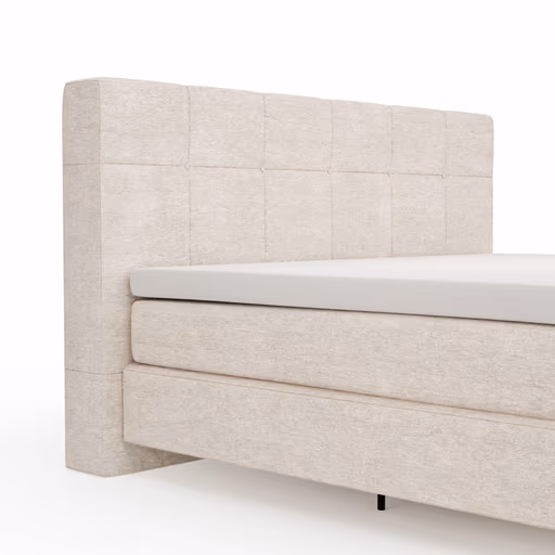 Boxspringbett Alpin - Liegefläche ca. 180x200 cm, Stoff, Graubeige