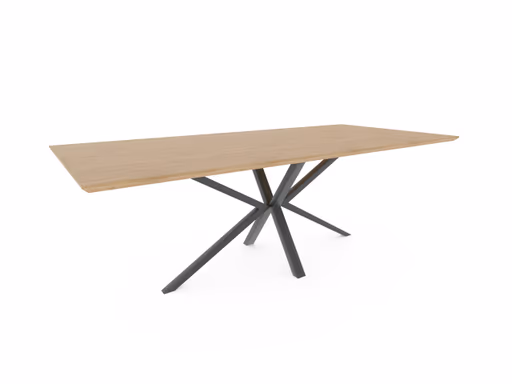 Esstisch Due Viso - LB ca. 220x100 cm, Wildeiche massiv, geölt