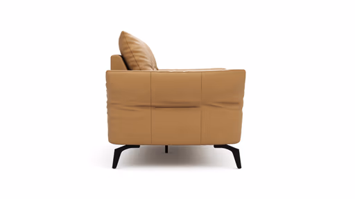 Sofa Bahia - 2-Sitzer inkl. Armlehne verstellbar, Leder, Kurkuma