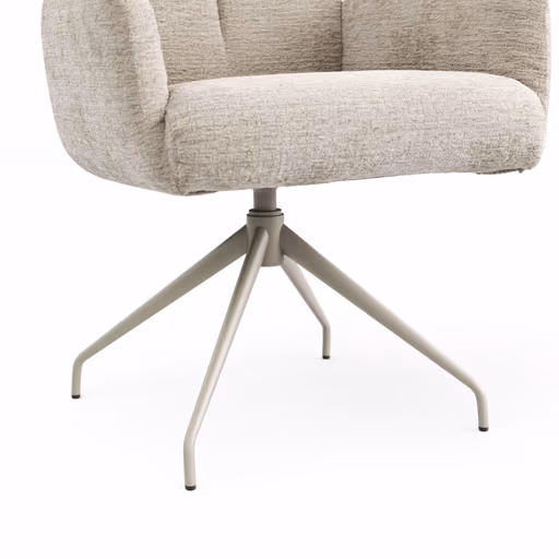 Armlehnstuhl Evania - Dreh und Relax-Funktion, hoher Rücken, Stoff, Ecru