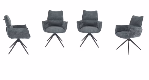 Armlehnstuhl MARGIT - drehbar, Stoff, Graublau