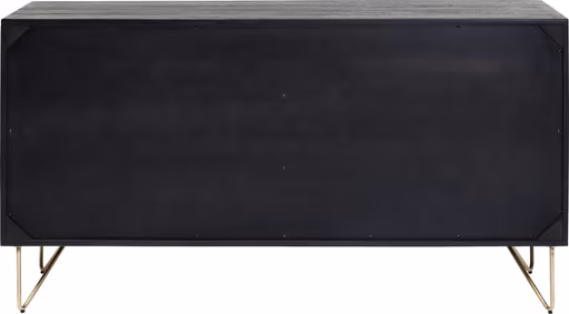 Sideboard- Massivholz, Mango, Schwarz, Lackiert