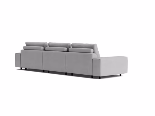 Ecksofa Serava - 2,5-Sitzer mit Longchair rechts, inkl. Relaxfunktion, Stoff, Grau