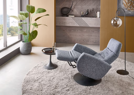 TV-Sessel - Größe S, Relaxfunktion, Kopfteil verstellbar, Stoff, Marine