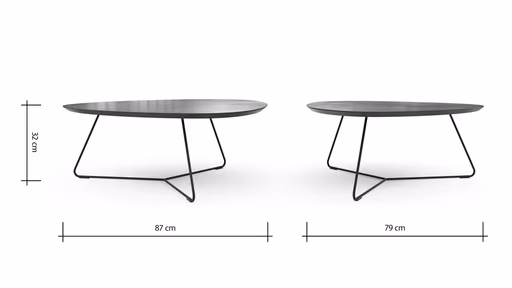 Couchtisch Fano - LBH ca. 87x78x33 cm, HPL Laminat, Graubraun