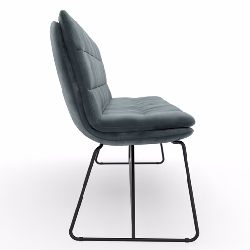 Bank Jukka - B ca. 200 cm, Stoff, Jade, Kufe, Schwarz