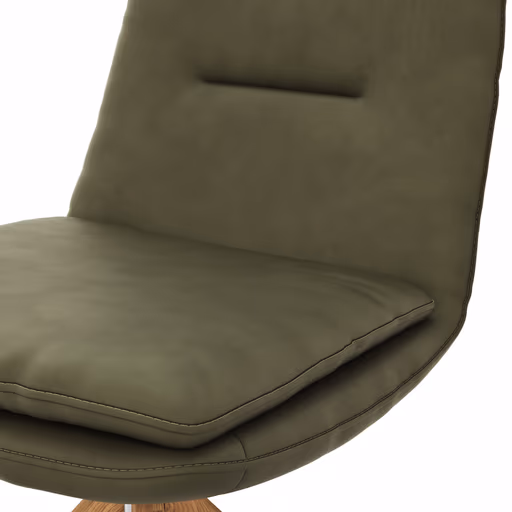 Polsterstuhl Macano - drehbar, Leder, Olive