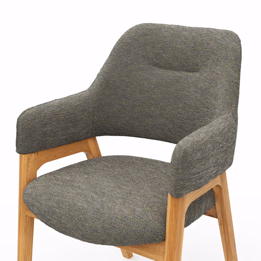 Armlehnstuhl Flore 1 - Stoff, Graugrün